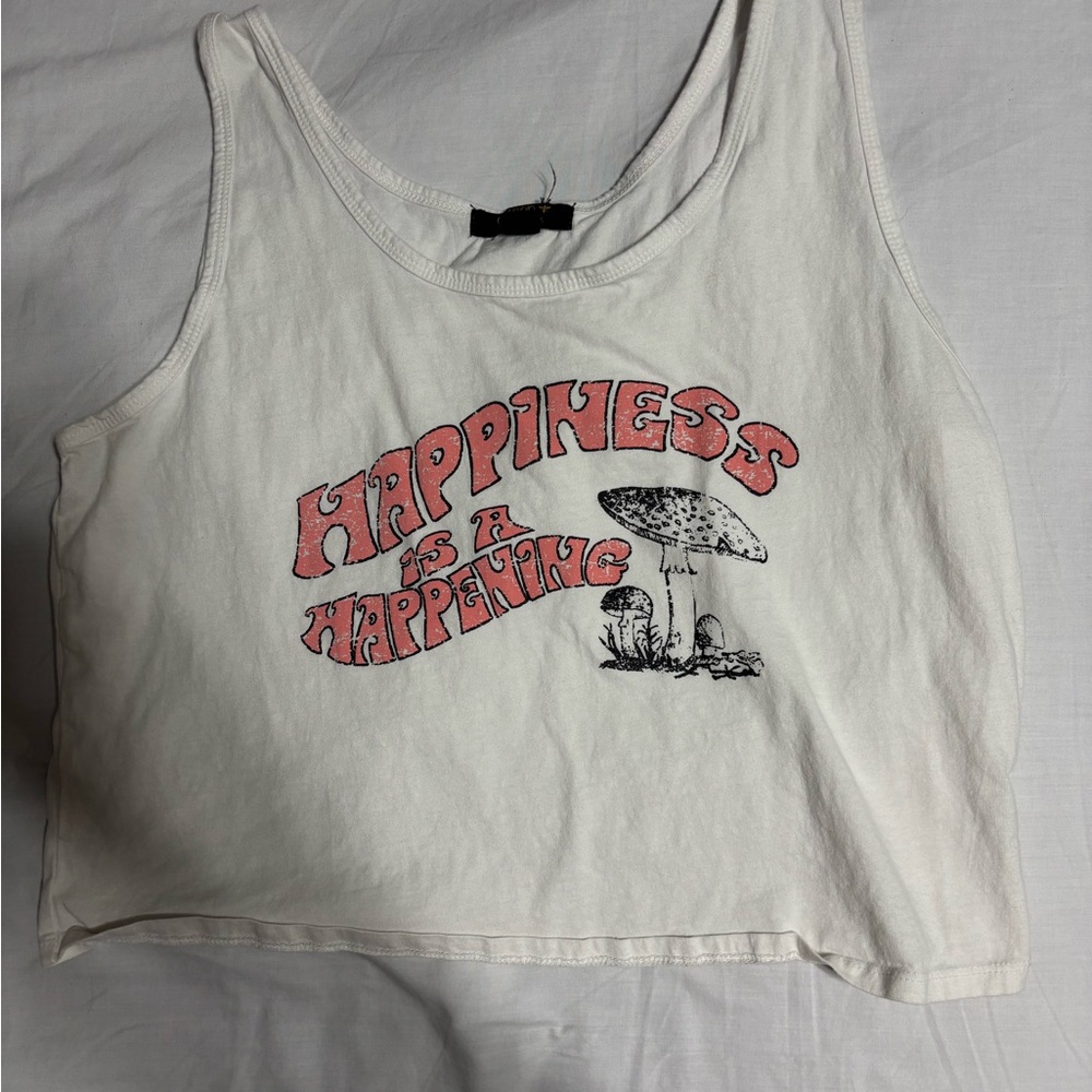 White Graphic Tank Top